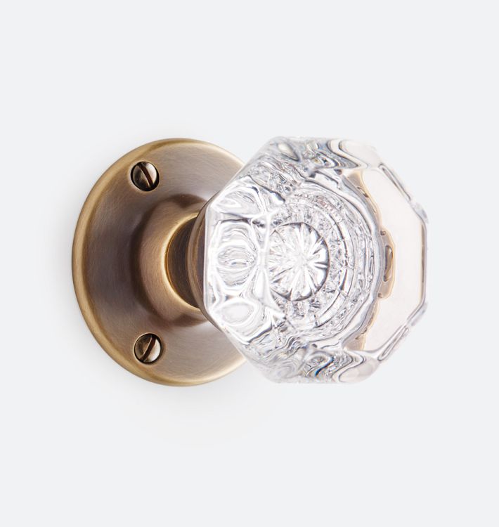 Tate Octagonal Crystal Knob Tube Latch Interior Door Set Rejuvenation