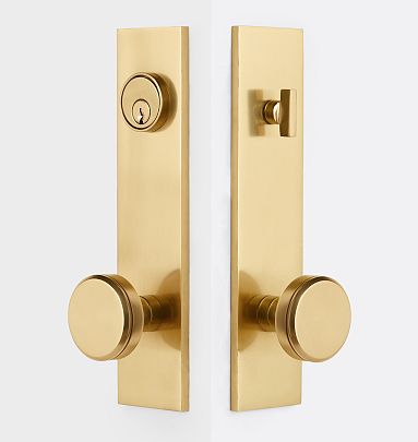 Blair Brass Knob With Tumalo Backplate Exterior Door Set Rejuvenation