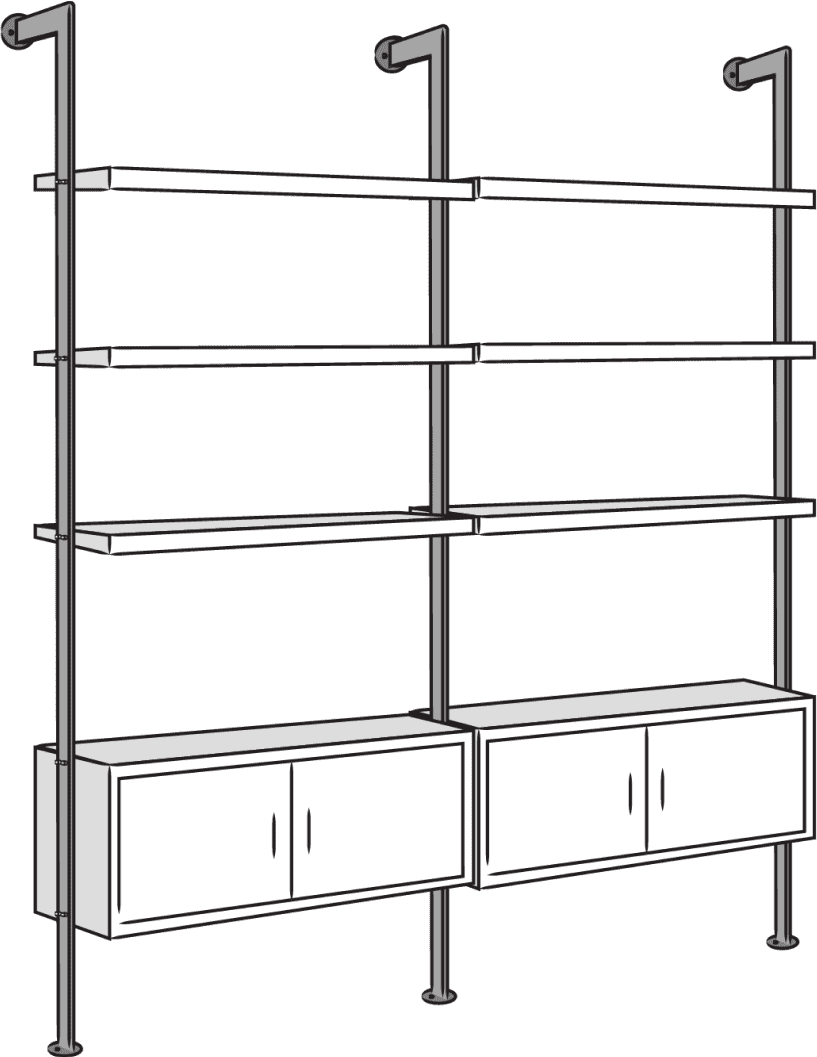 Holgate Modular Double Shelf Set with 96