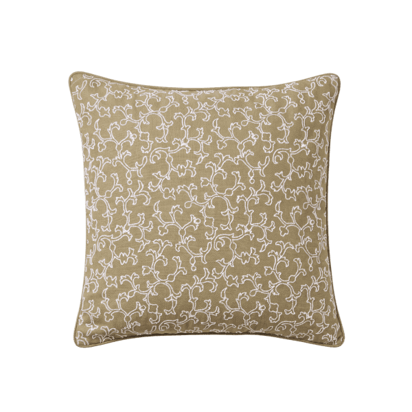 Embroidered Botanical Pillow