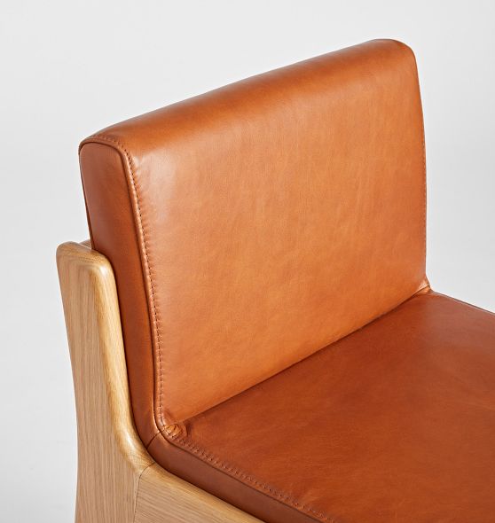 Broadbent Leather Counter Stool with White Oak Legs Rejuvenation