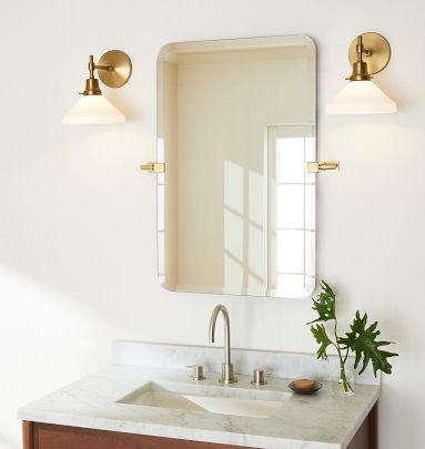 Allenglade Frameless Rounded Rectangle Pivot Mirror | Rejuvenation