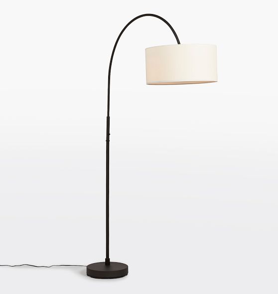 Drum Overarching Floor Lamp with Shade Rejuvenation
