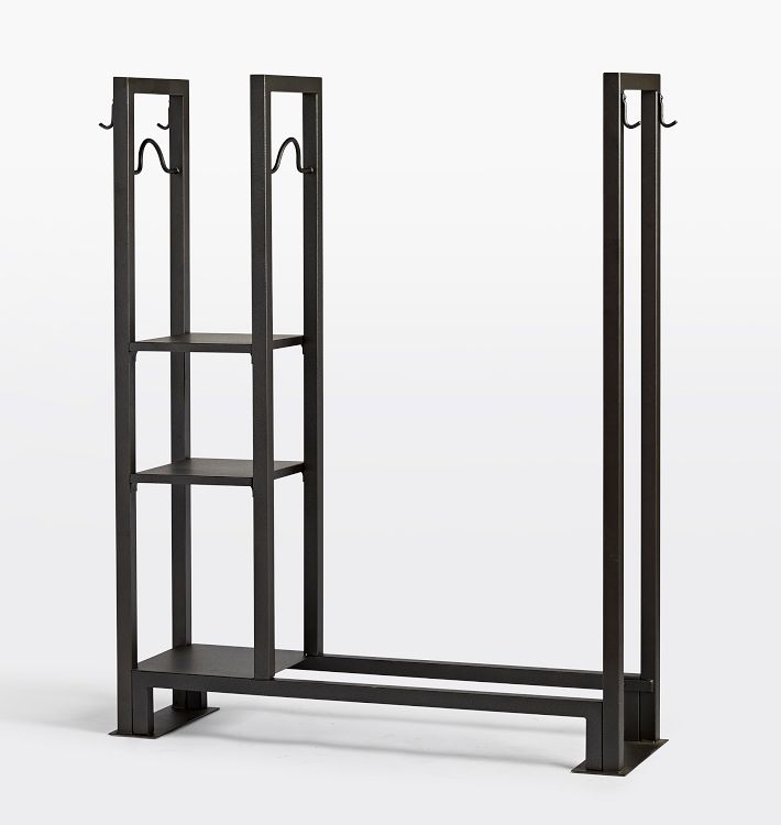Indoor/Outdoor Tall Firewood Holder with Storage Rack Rejuvenation