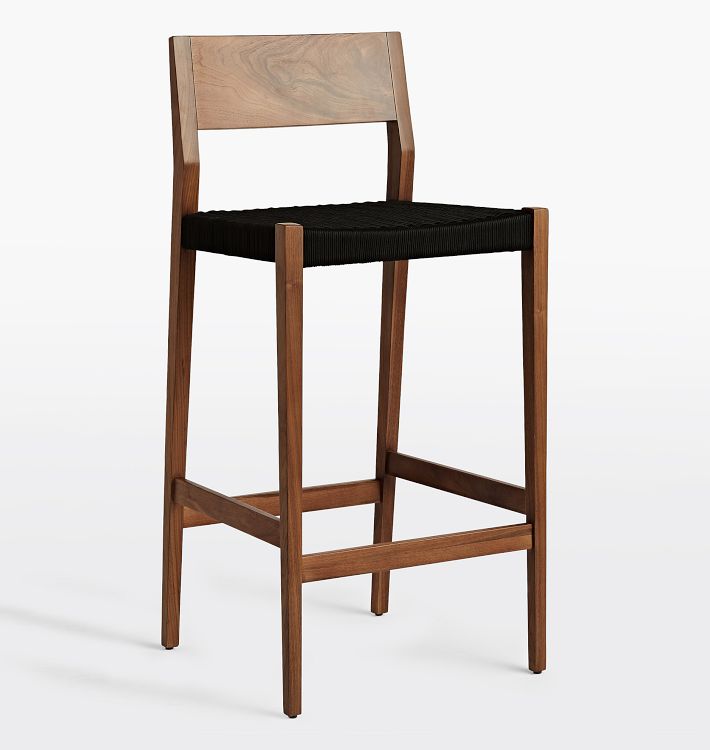 Bayley Bar Stool with Woven Rope Seat Rejuvenation