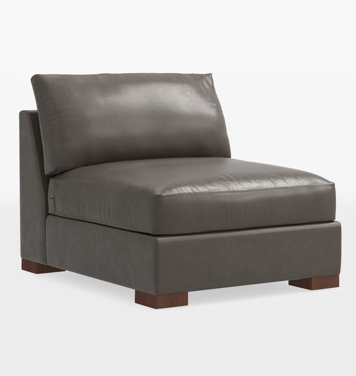 Sublimity Leather Armless Chair Sectional Component Rejuvenation