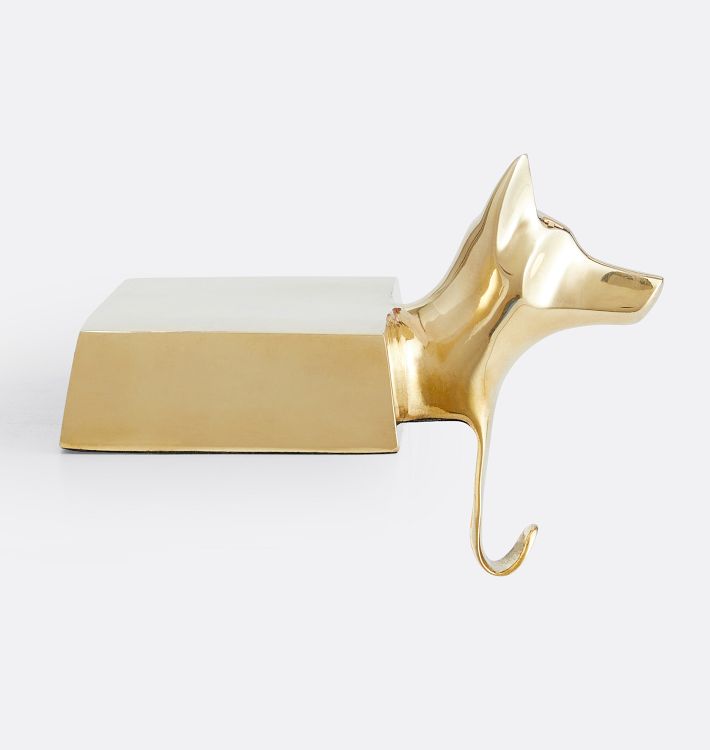 Cast Brass Dog Stocking Hook Rejuvenation