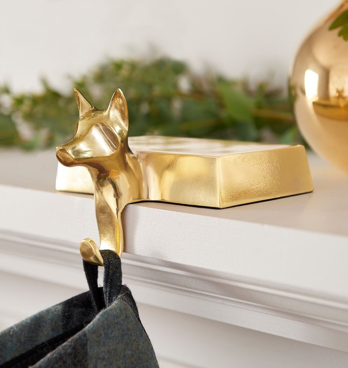 Cast Brass Dog Stocking Hook Rejuvenation