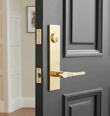 Richmond Brass Lever Exterior Door Hardware Tube Latch Set | Rejuvenation