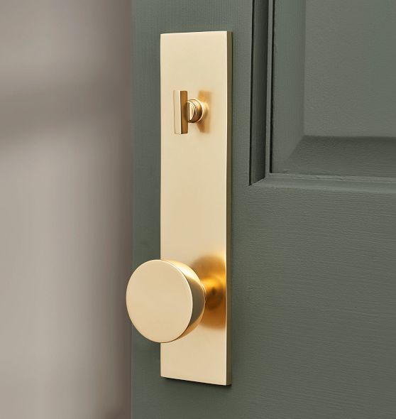 Tumalo Brass Knob Exterior Door Hardware Tube Latch Set | Rejuvenation