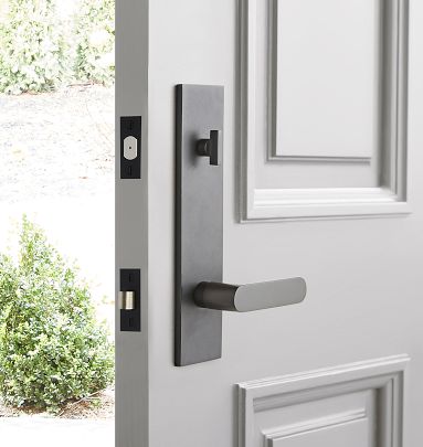 Bowman Brass Lever Exterior Door Tubelatch Set | Rejuvenation