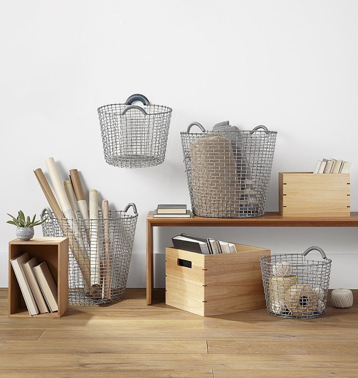 Korbo 16 Handmade Wire Basket with Handle Rejuvenation