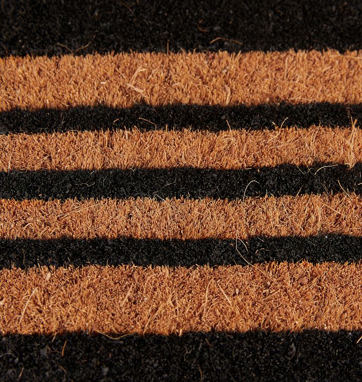 Horizontal Stripe Coir Doormat Half Round Rejuvenation
