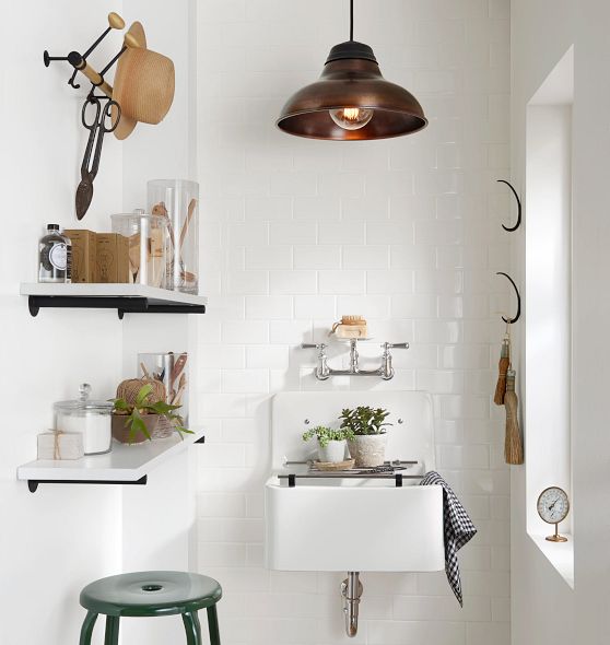 6" Spout Wall Mount Utility Faucet With Soap Dish Rejuvenation