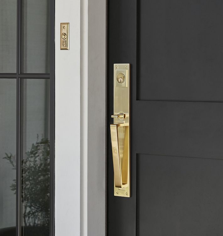 Tabor DHandle & Ball Knob Exterior Door Hardware Tube Latch Set