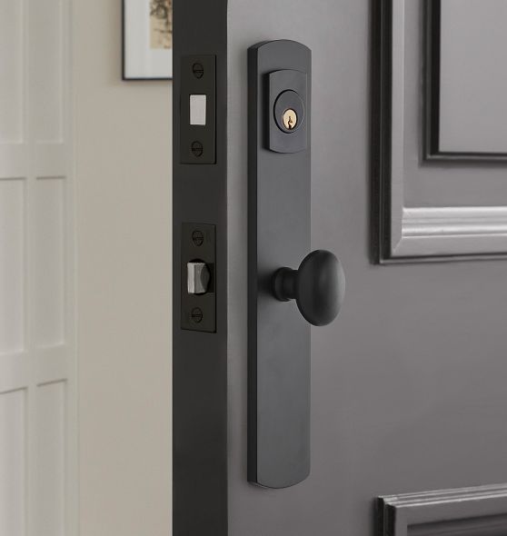 Arched Oval Knob Exterior Door Hardware Tube Latch Set | Rejuvenation