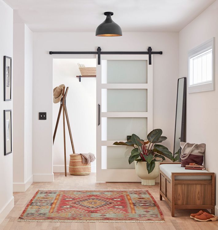 4 Panel Frosted Glass Barn Door Rejuvenation