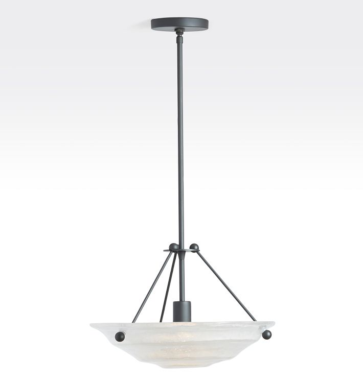 Willamette 16" Aged White Fluted Glass Bowl Chandelier Rejuvenation