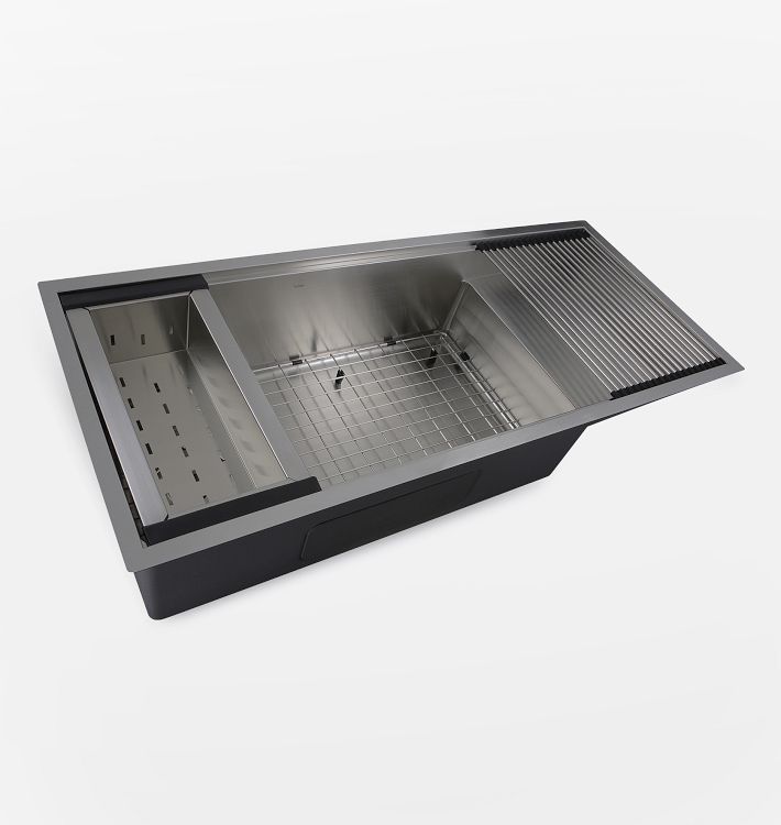 Cannon Stainless Steel Single Workstation Kitchen Sink with Drainboard