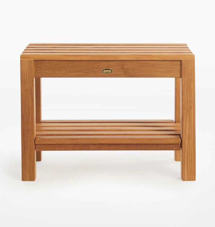Teak Shower Bench with Shelf Rejuvenation