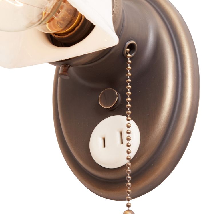 Brass pull chain wall sconce rejuvenation