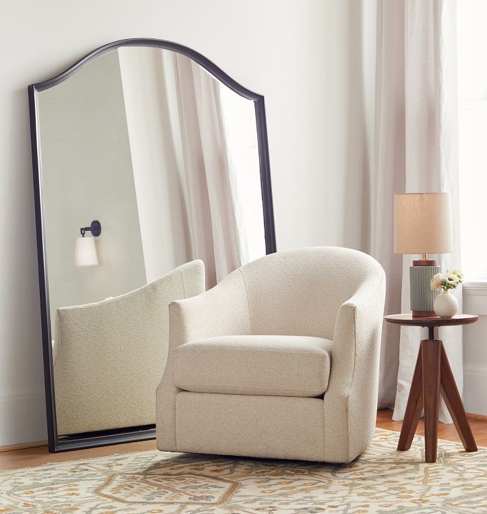 Arched Metal Frame Traditional Floor Mirror | Rejuvenation