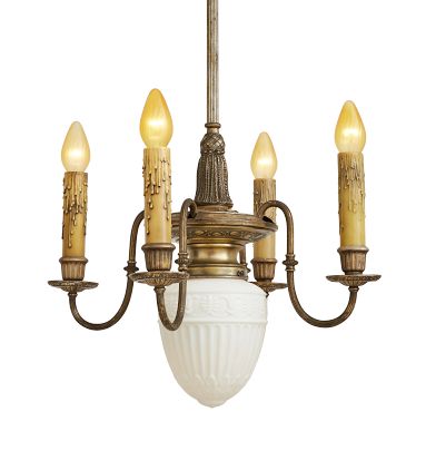 Classical Revival Five Light Chandelier Circa 1920 Rejuvenation   Classical Revival Five Light Chandelier Circa 1920 M 