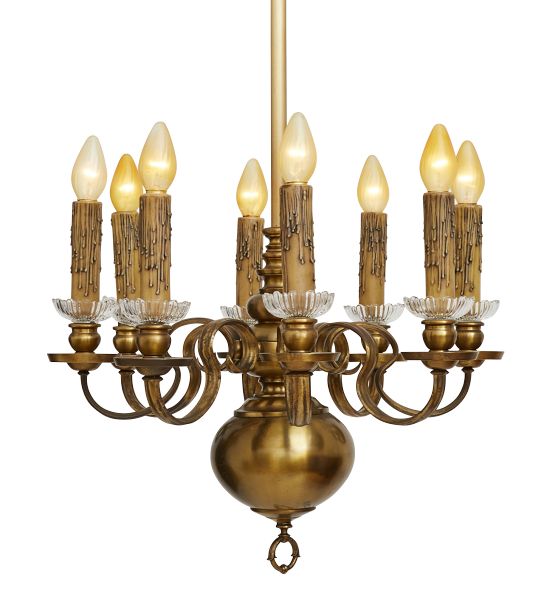 Eight Light Colonial Revival Candle Chandelier Circa 1920 Rejuvenation