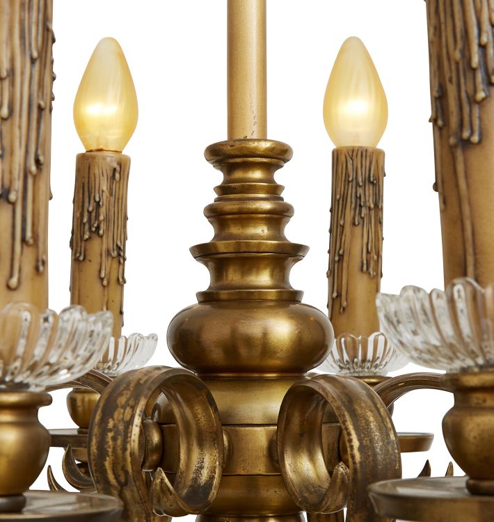 Eight Light Colonial Revival Candle Chandelier Circa 1920 Rejuvenation