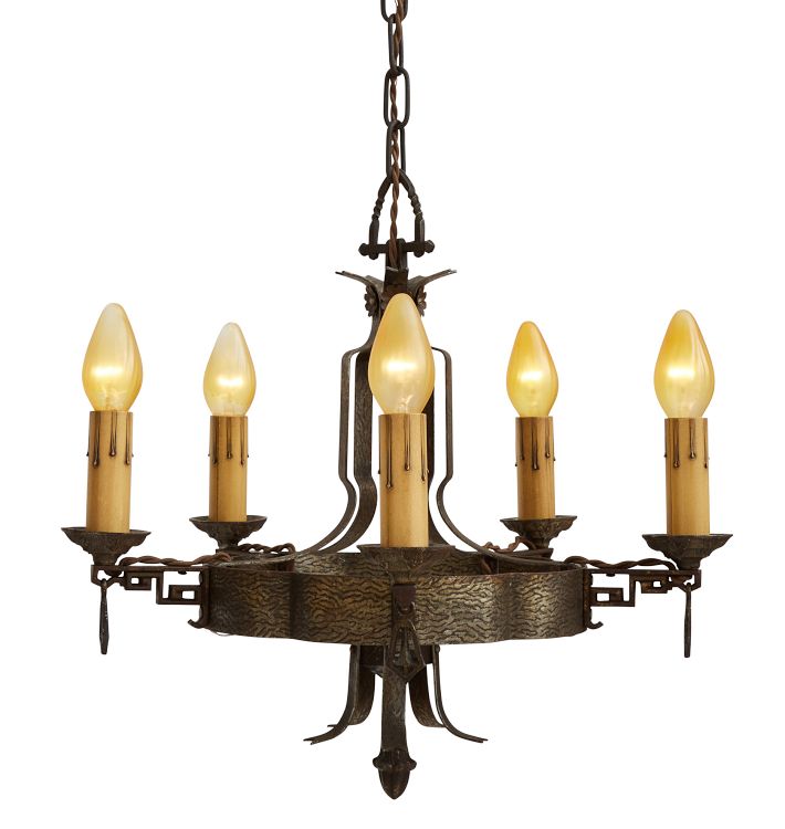 Five Candle Romance Revival Chandelier Circa 1930 Rejuvenation