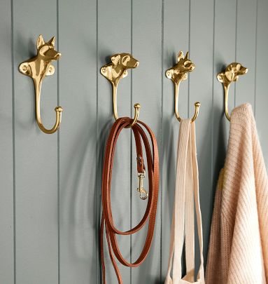 Cast Brass Dog Hook | Rejuvenation