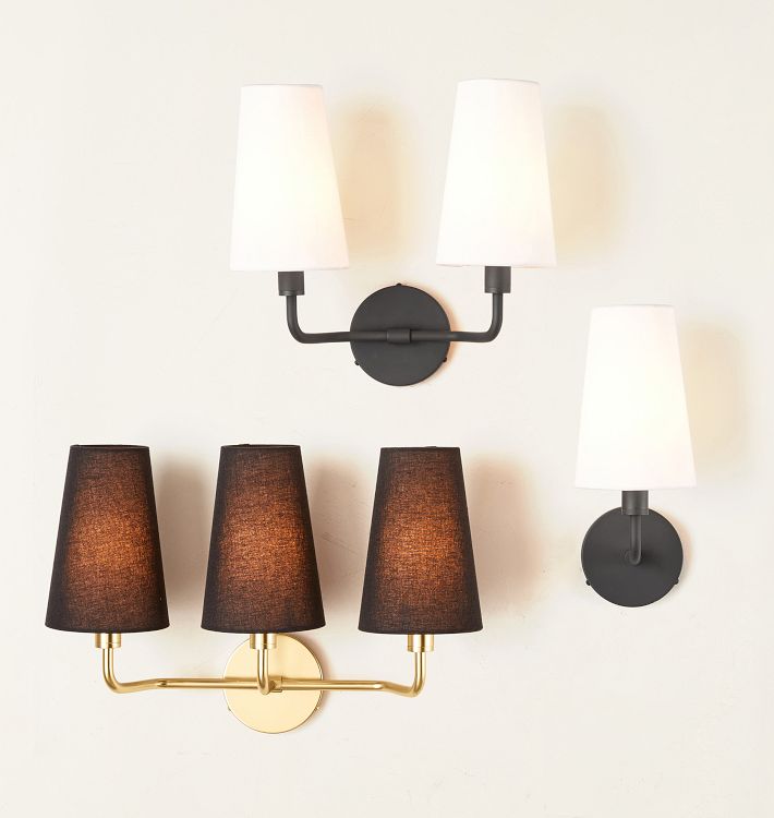 double wall sconce with shades