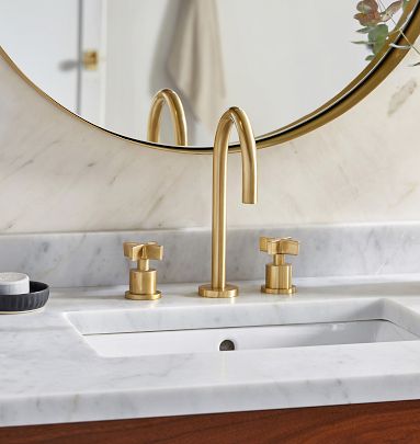 West Slope Cross Handle Widespread Bathroom Faucet | Rejuvenation