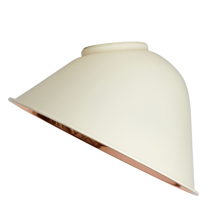 Angled Dome, Matte Cream with Polished Copper Interior