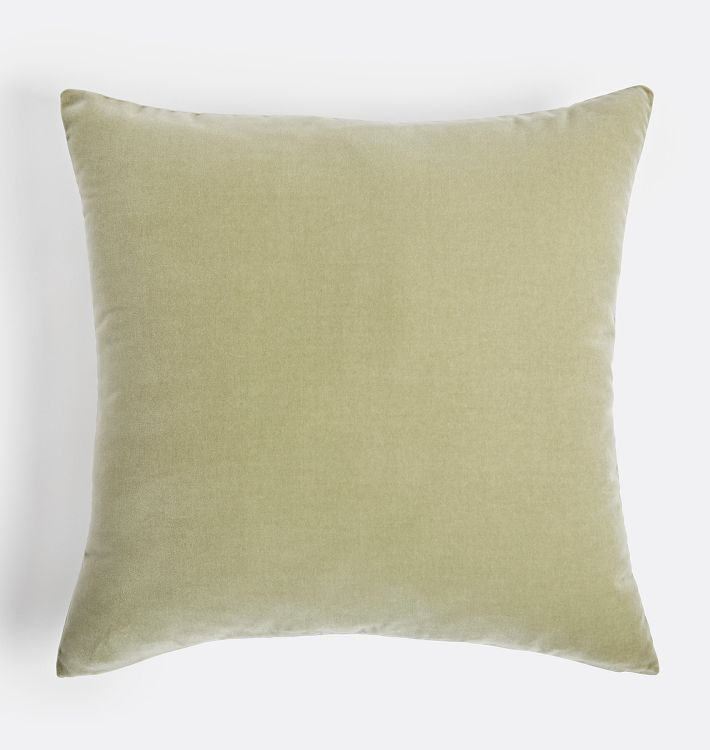 OPEN BOX Italian Velvet Pillow Cover, Mint Velvet 24" x 24