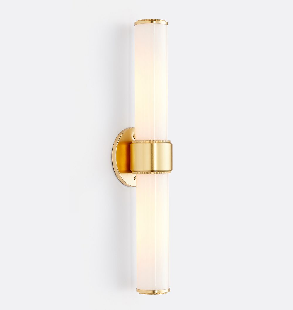 Online Designer Dining Room Rigdon Double Wall Sconce - Aged Brass
