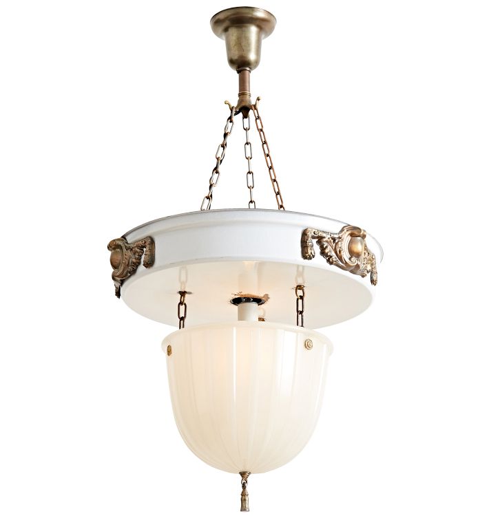 Classical Revival Chandelier with Enameled Body
