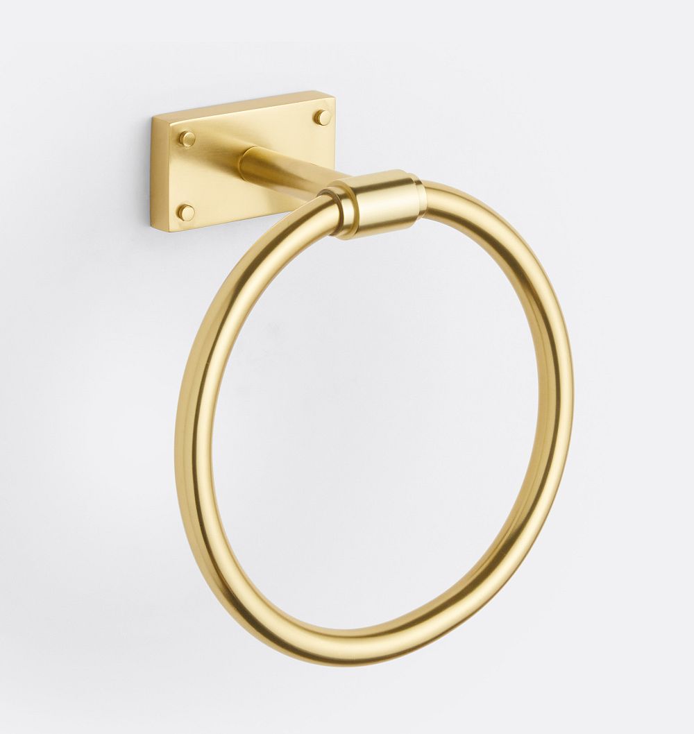 Online Designer Bathroom Wren Towel Ring - Aged Brass