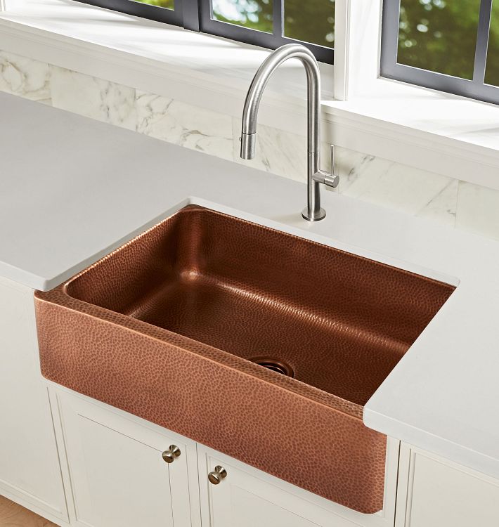 Single Bowl Copper Kitchen Sink Hammered Antique-Stock Clearance Sale