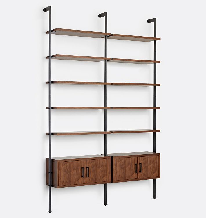 Mid Century Modern, Modular Wall Shelving, Mid Century Modern Ladder  Bookshelf, Shelving Unit, Tall Storage, Home Storage 