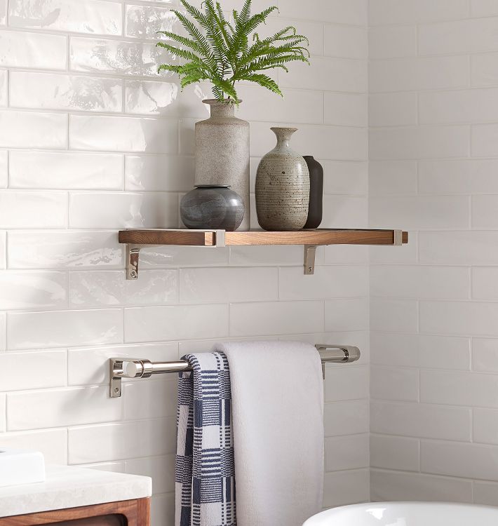 Bathroom Shelves Wall Mounted Walnut Space Aluminum Shower Shelf