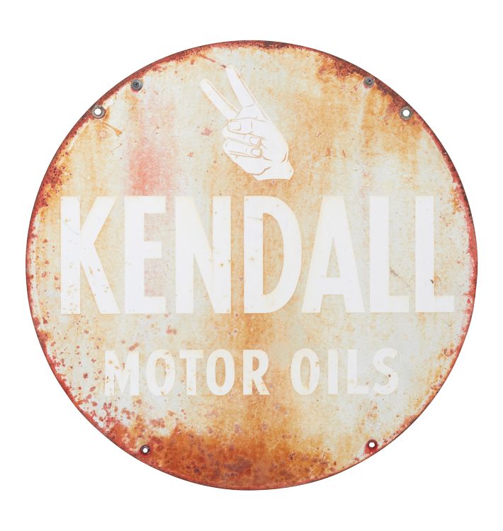 Perfectly Weathered Kendall Motor Oils Sign