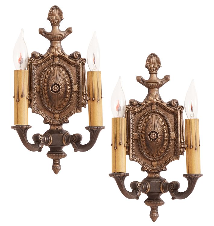 Pair of Classical Revival Double Candle Sconces