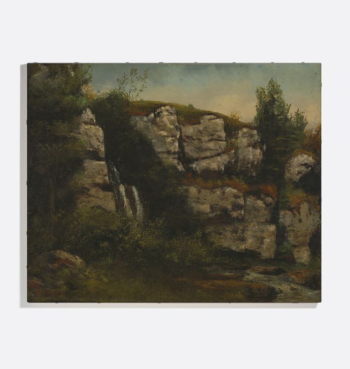 Landscape With Rocks And Waterfall Reproduction Wall Art Print