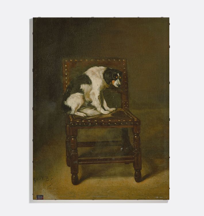 A Dog On A Chair Reproduction Wall Art Print
