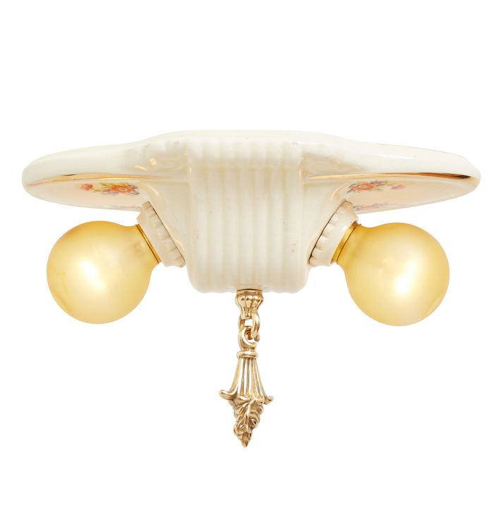 Vintage Classical Revival 2-Light Bare Bulb Flush Mount