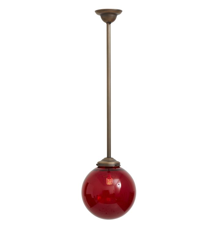 Vintage Large Red Globe Pendant