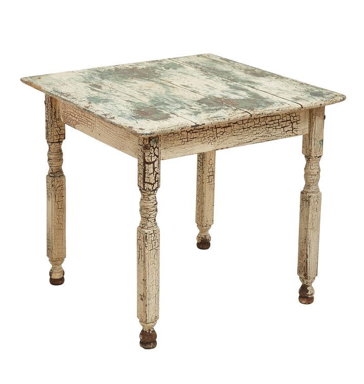 Vintage Victorian Occasional Table with Perfectly Crackled Paint