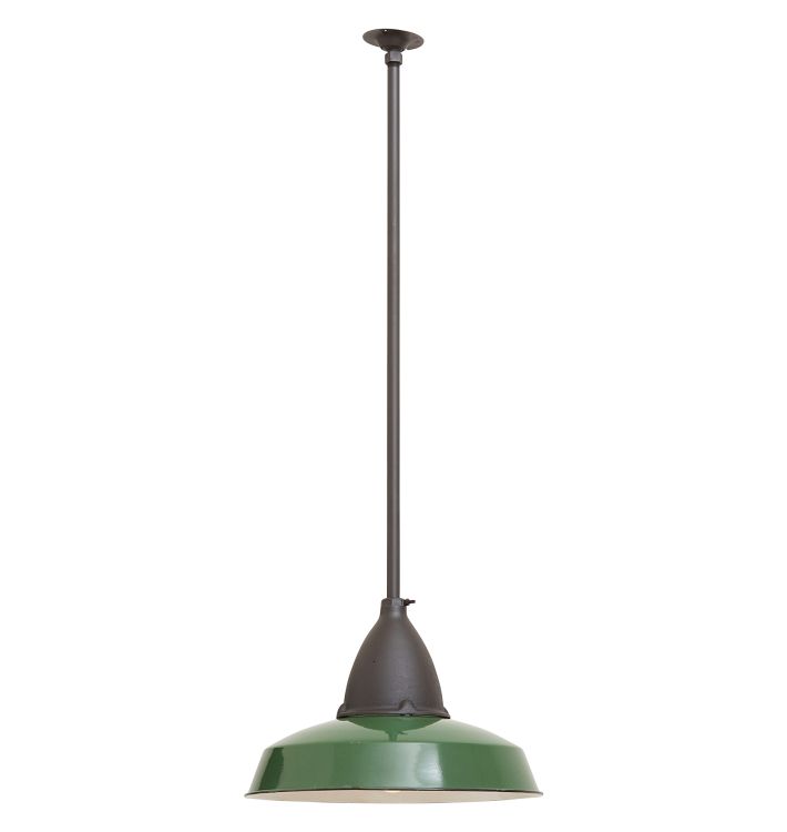 Vintage Industrial Enameled Pendant with Swivel Canopy