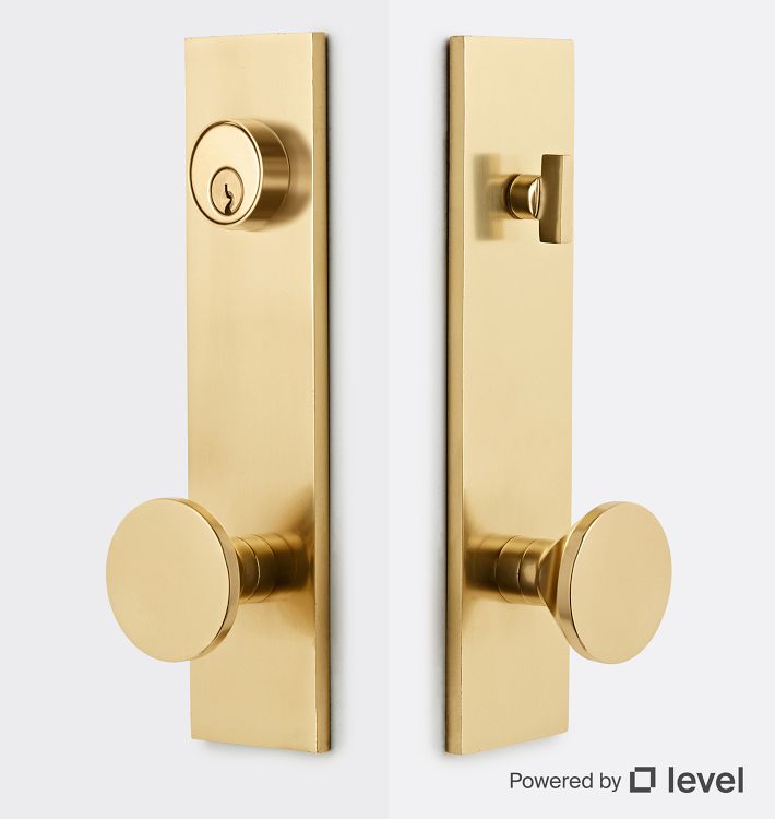 Bowman Brass Knob Exterior Door Set With Level Bolt Smart Lock